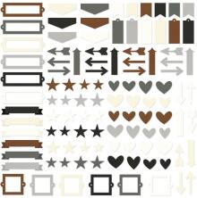 Simple Stories Color Vibe Chipboard Bits &amp; Pieces 120/Pkg - Basics