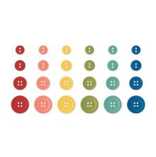 Simple Stories Color Vibe Buttons 24/Pkg - Bolds