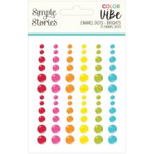 Simple Stories Color Vibe Enamel Dots 72/Pkg - Brights