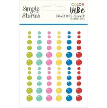 Simple Stories Color Vibe Enamel Dots 72/Pkg - Summer