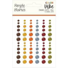 Simple Stories Color Vibe Enamel Dots 72/Pkg - Fall
