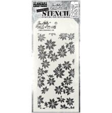 Tim Holtz Layered Stencil 4.125X8.5 - Tiny Poinsettia THS163