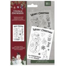 Crafters Companion Vintage Snowman Clear Acrylic Stamp - Christmas in your Heart