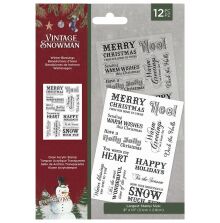 Crafters Companion Vintage Snowman Clear Acrylic Stamp - Winter Blessings