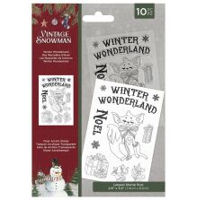 Crafters Companion Vintage Snowman Clear Acrylic Stamp - Winter Wonderland