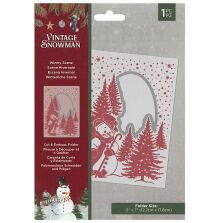 Crafters Companion Vintage Snowman Cut and Emboss Folder - Wintry Scene