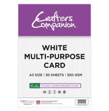 Crafters Companion White Multi-Purpose Card 30/Pkg - A3