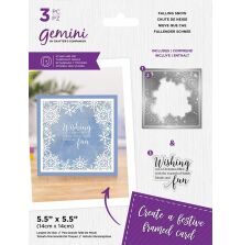 Gemini Christmas Frame Stamp &amp; Die - Falling Snow