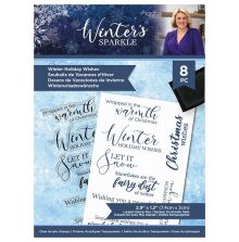 Sara Signature Winters Sparkle Clear Acrylic Stamp - Winter Holiday Wishes