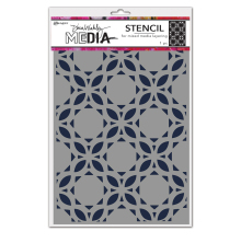 Dina Wakley MEdia Stencils 9X6 - Curly Tiles