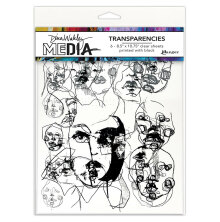 Dina Wakley Media Transparencies 8.5X10.75 2/Pkg - Abstract Portraits Set 1