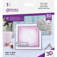 Gemini 3D Embossing Folder 5.5X5.5 - Pretty Peony