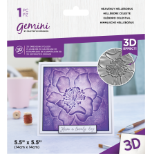 Gemini 3D Embossing Folder 5.5X5.5 - Heavenly Helleborus