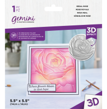 Gemini 3D Embossing Folder 5.5X5.5 - Regal Rose