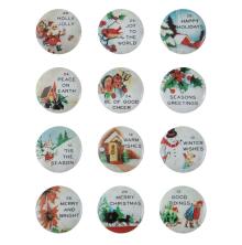 Tim Holtz Idea-Ology Quote Flair Buttons 12/Pkg - Christmas TH94196