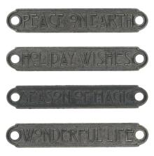 Tim Holtz Idea-Ology Metal Word Plaques 4/Pkg - Christmas TH94203