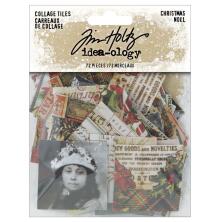 Tim Holtz Idea-Ology Collage Tiles 72/Pkg - Christmas TH94279