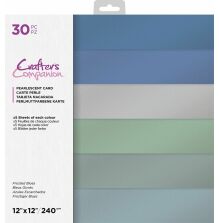 Crafters Companion Cardstock Pack 12X12 - Frosted Blues