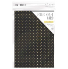 Tonic Studios Craft Perfect A4 Foiled Kraft Card - Heart of Gold 9352E