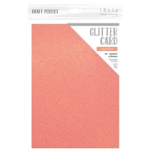 Tonic Studios Craft Perfect A4 Glitter Card - Sugared Coral 9957E