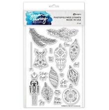 Simon Hurley create. Clear Stamps 6X9 - Folk Art Ornaments