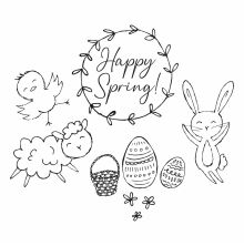 Sizzix Clear Stamps - Spring Essentials 665829