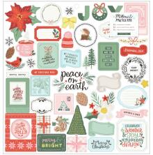 Crate Paper Chipboard Stickers 12X12 - Mittens &amp; Mistletoe