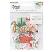 Crate Paper Ephemera Cardstock Die-Cuts 40/Pkg - Mittens &amp; Mistletoe