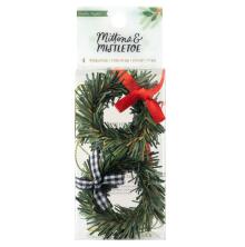 Crate Paper Wreaths 4/Pkg - Mittens & Mistletoe