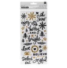 Vicki Boutin Evergreen &amp; Holly Thickers Stickers 5.5X11 - Joyful Phrase