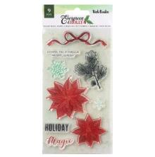 Vicki Boutin Clear Stamps 12/Pkg - Evergreen &amp; Holly