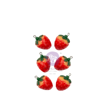 Prima Metal Charms 6/Pkg - Strawberry Milkshake