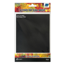 Tim Holtz Alcohol Ink Dura - Bright 5X7 10/Pkg - Black Opaque Matte