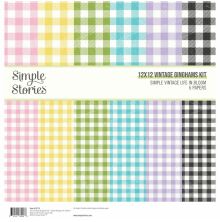 Simple Stories Vintage Gingham Paper Pack 12X12 6/Pkg - SV Life in Bloom