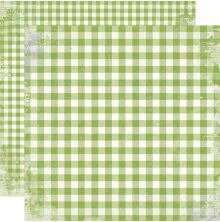 Simple Stories SV Life in Bloom Gingham Cardstock 12X12 - Green Gingham