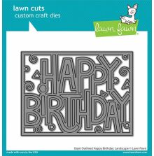 Lawn Fawn Dies - Giant Outlined Happy Birthday: Landscape LF3103