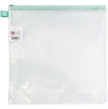 Avery Elle Zippered Vinyl Mesh Pouch - Aqua Extra Large