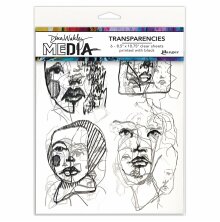 Dina Wakley Media Transparencies 8.5X10.75 - Abstract Portraits Set 2