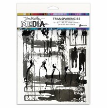 Dina Wakley Media Transparencies 8.5X10.75 - Frames &amp; Figures Set 2