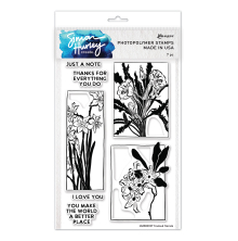 Simon Hurley create. Clear Stamps 6X9 - Framed Florals