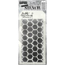 Tim Holtz Layered Stencil 4.125X8.5 - Brush Hex THS166