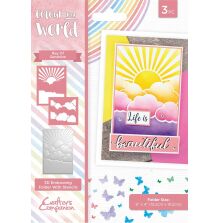 Crafters Companion Colour Your World Embossing Folder - Ray Of Sunshine