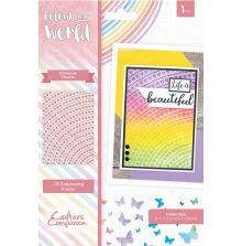 Crafters Companion Colour Your World Embossing Folder - Rainbow Hearts