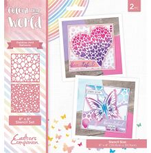 Crafters Companion Colour Your World Stencil Set 8X8 - Bubbles and Balloons