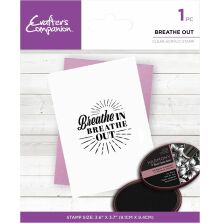 Crafters Companion Mindfulness Quotes Clear Acrylic Stamp - Breathe Out