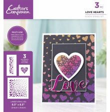 Crafters Companion Stencil Set - Love Hearts