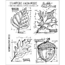 Tim Holtz Cling Stamps 7X8.5 - Autumn Blueprint CMS133