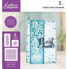 Crafters Companion Stencil Set - Swirls and Flourishes