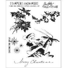 Tim Holtz Cling Stamps 7X8.5 - Christmas Time CMS141