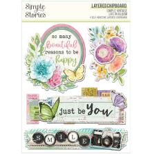 Simple Stories Layered Chipboard 4/Pkg - SV Life in Bloom